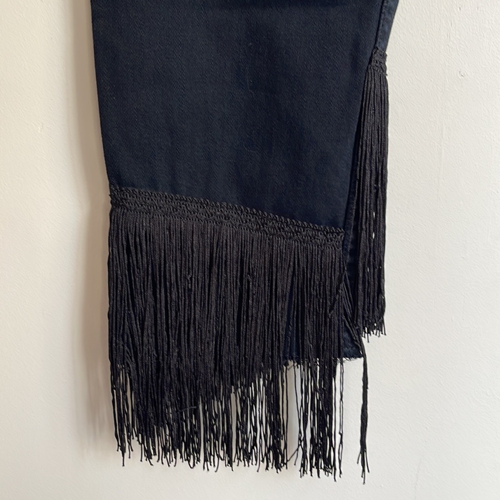 ZARA | Fringe hem crop jeans in black - Picture 11 of 13